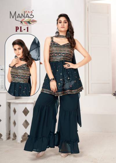 PL 1 By Manas Fab Designer Partywear Readymade Salwar Kameez Collection